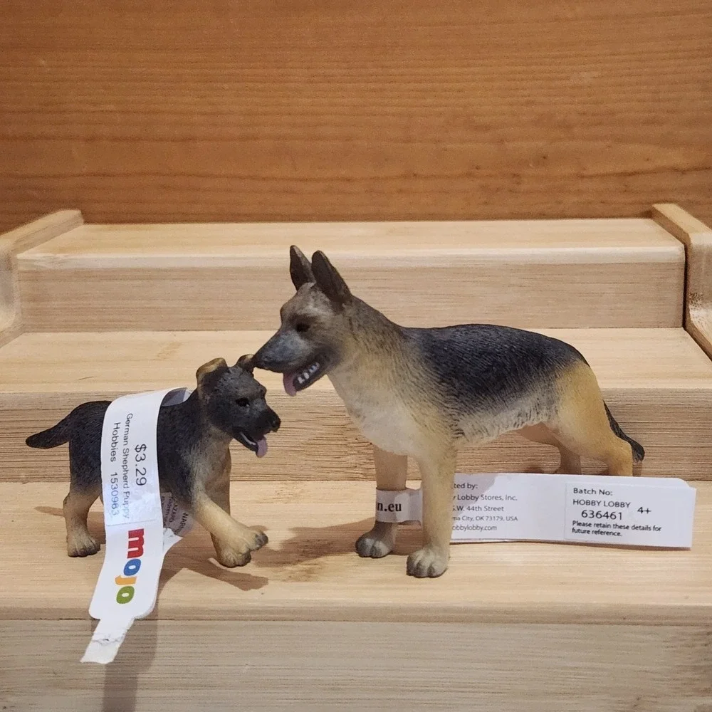 MOJO German Shepherd 2 Dog Pup Baby Animal Figure NEW Educational Learning Toys